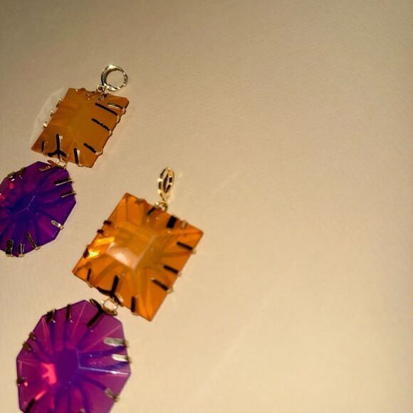 Crystal drop earrings M669 - Picture 4 of 4